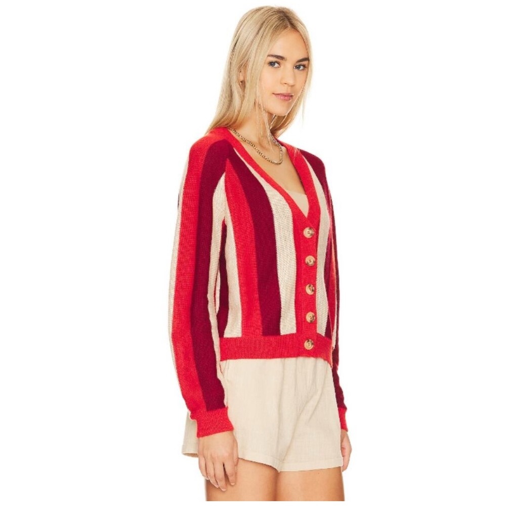 Varsity stripe red and cream the Great sweater